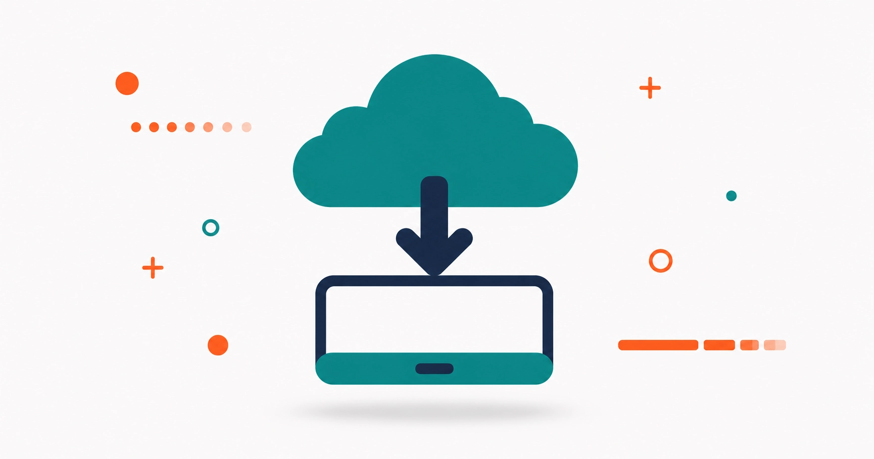 Illustration of a cloud with a download arrow