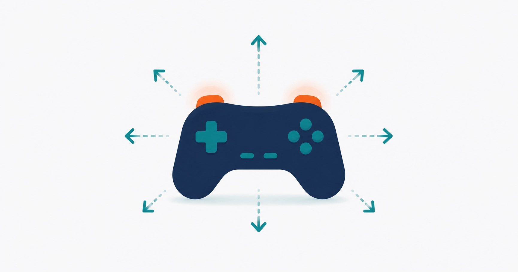 Illustration of a game controller with highlighted grab buttons