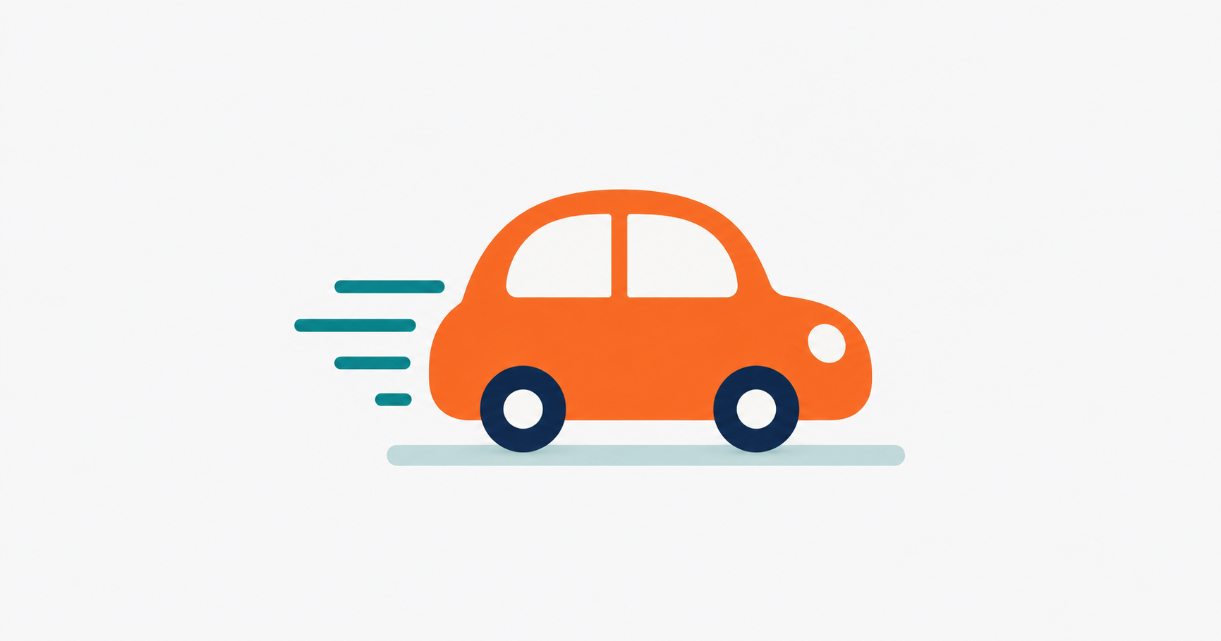 Illustration of a stylized car with motion lines